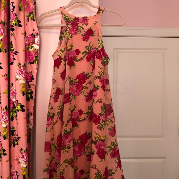 Betsey Johnson Pink Flower Rose Print Dress - Picture 3 of 8
